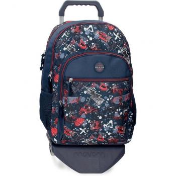 Mochila Escolar Movom Free Time con carro 46 cm mar
