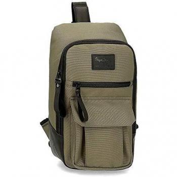 MOVOM Denton, Bandolera Cruzada Hombre, Caqui, 18x35x9 Cms