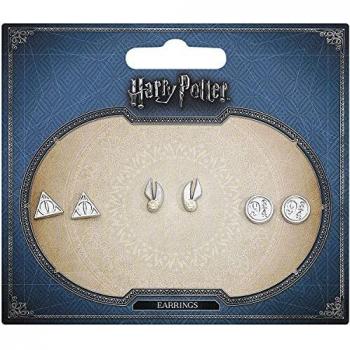 Pendientes Plateados Harry Potter Symbols para Mujer