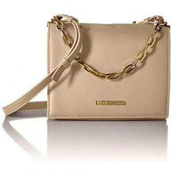 Love Moschino Bolsa Smooth PU, Bolsa de mensajero para Mujer, Beige (Naturale), 8x15x21 centímetros (An x Al x L)