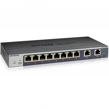 Netgear GS110EMX Switch PoE Smart Managed Plus Gigabit/10G Ethernet a 10 Porte, con 2 10G/Multi-gig, Montaggio su Desktop/su Rack