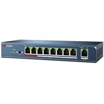 Hikvision Switch 4 PoE 10/100m Unmanaged + 1 Port Uplink da 100m. 802.3af/at 2