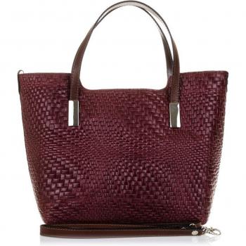 Bolso Tote Filippa de Piel Auténtica Gamuza Grabada Entrelazada