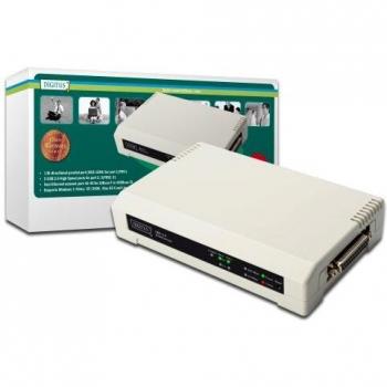 Digitus DN13006 Print Server 10/100 MBit con 2 Porte USB e 1 Porta, 25 Poli, Parallela