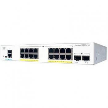 Cisco catalyst 1000 c1000-16p-e-2g-l switch gestito 8 x 10/100/1000 (poe+) + 8 x 10/100/1000 + 2 x gigabit sfp (uplink) poe+ (120 w) montabile su rack