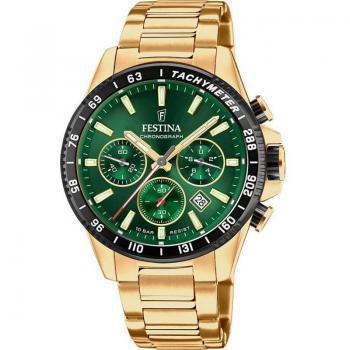 Reloj De Hombre Festina Timeless Chronograph F20634/4 Con Esfera Verde