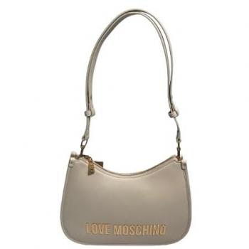 Bolso de hombro Love Moschino Crema con asa ajustable y cremallera