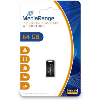 MediaRange MR923 USB Nano Flash Drive, 64GB