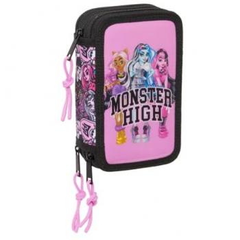 Estuche de Plumeros Triple Monster High Drama 36 piezas