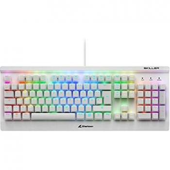 SKILLER SGK3 tastiera USB QWERTZ Tedesco Bianco