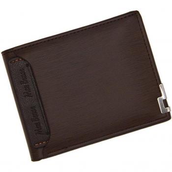 Cartera de cuero delgada para hombre Menbense, cartera corta funcional y portátil con soporte para tarjetas de crédito