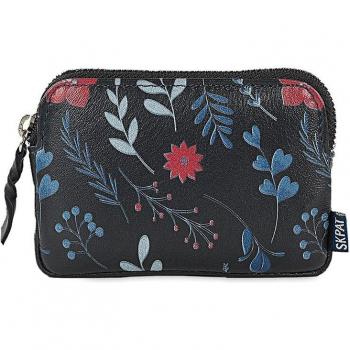 Cartera de mujer de piel con cierre cremallera