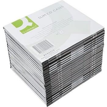 Q-Connect Custodie Slim per CD/DVD Trasparenti e Nere