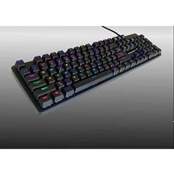 CORTEK Tastiera Meccanica Da Gaming Rgb Colorata Gioco Usb Cablata Pc 5 Profili Switches Rosso