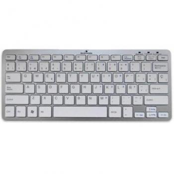 Tastiera Bluetooth QWERTY Argento e Bianco