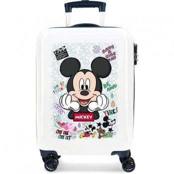Maleta de Cabina Mickey Be Cool Blanco -38x55x20cm