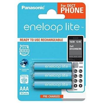 Batería Recargable Panasonic Eneloop Lite Micro AAA 550mAh 3Pcs