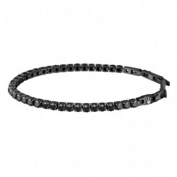 Maserati Jewels Pulsera Hombre de Acero, circonitas, IP negro