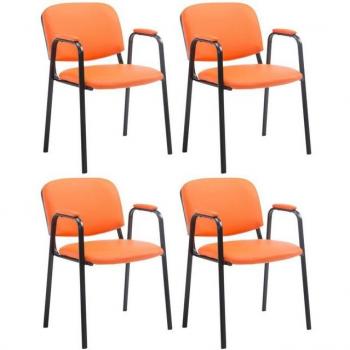 Silla Confidente Ken Pro Naranja – Set 4 Unidades