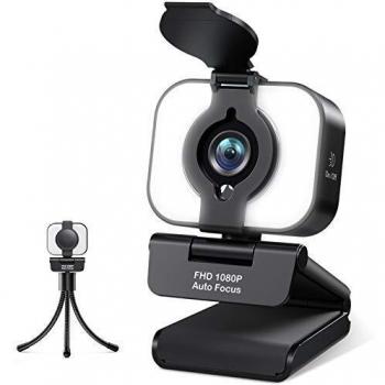 MELCAM 1080P Webcam Full HD con Luce ad Anello
