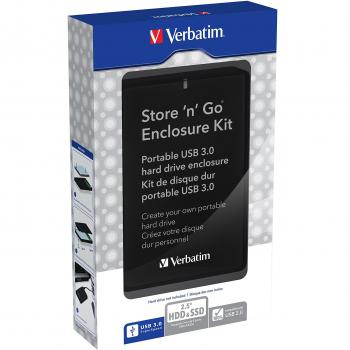 Verbatim 53100, Custodia Esterna per Hard Disk, Nero (Senza HDD USB 3.0)