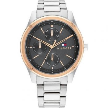 Tommy Hilfiger Reloj Hombre 44 mm Gris con Detalles Oro Rosa