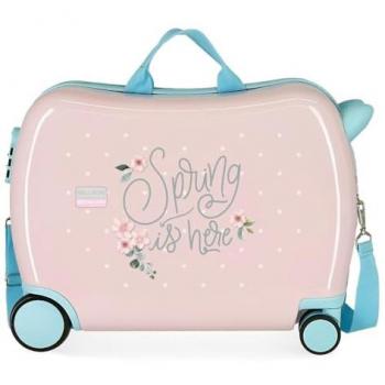 Maleta infantil 2 ruedas multidireccionales Roll Road Primavera Rosa
