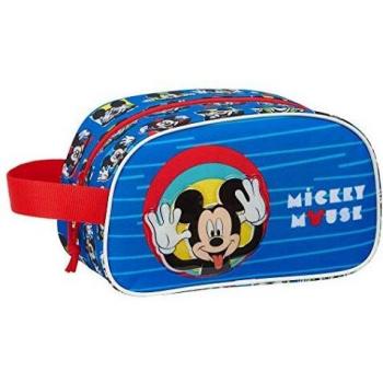 Safta Neceser Escolar Infantil Mediano con Asa de Mickey Mouse Me Time, 260x120x150mm, Azul/Rojo, M (M248)