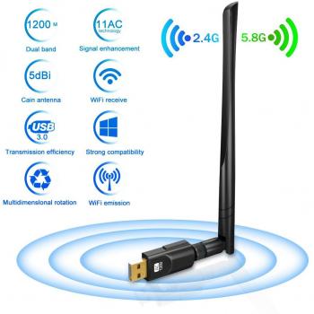 Ricevitore WiFi 1200Mbps(300Mbps/2.4G & 867Mbps/5.8G)