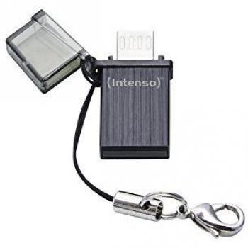 Intenso Mini MOBILE LINE Memoria ausiliaria USB per Smartphone e Tablet Nero 8 GB USB 2.0, Micro USB 2.0