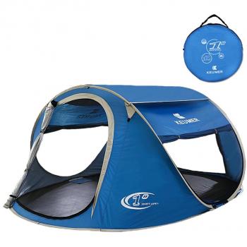 Tienda instantánea de campaña de apertura automática, tamaño grande, para 2-3 personas, impermeable, ventilada y duradera (azul)