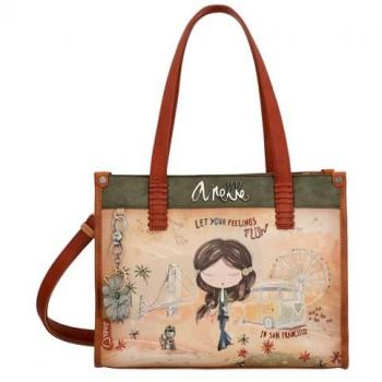 ANEKKE 38802-182 Bolso Tote Mujer Verde Peace & Love