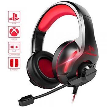 Cuffie Gaming per PS4, Xbox One X/S, Nintendo Switch e PC con Illuminazione a LED Rosso