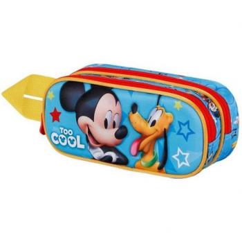 Estuche Portatodo 3D Doble Mickey Mouse Azul