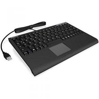 Tastiera Mini KeySonic ACK‑540U+ con Touchpad Intelligente Layout UK Nero