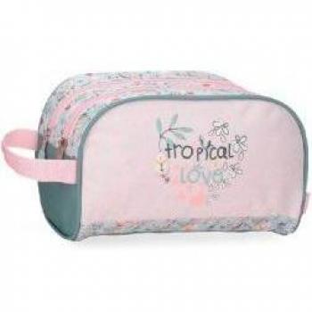 Neceser Enso Tropical Love Doble Compartimento Rosa