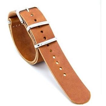 CIVO Correa de Reloj Cuero PU Nato Zulu Militar G10 Venda de Reloj Correa 22mm 18mm 20mm TOP Barra Herramientas Primavera Resorte Experiencia Brown 20mm