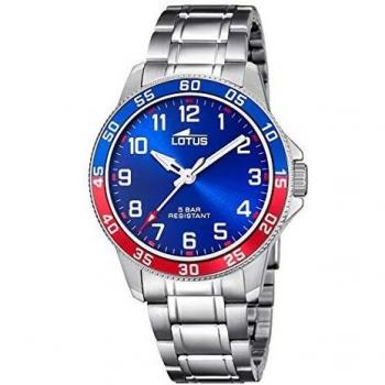 LOTUS Reloj Modelo 18786/1 de la colección Junior Collection, Caja de 36 mm Azul con Correa de Acero para cadete