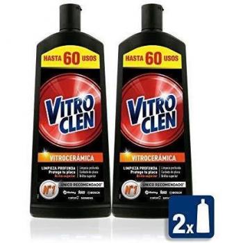 Vitroclen Limpiador de Vitrocerámica en crema, acción protectora y desengrasante