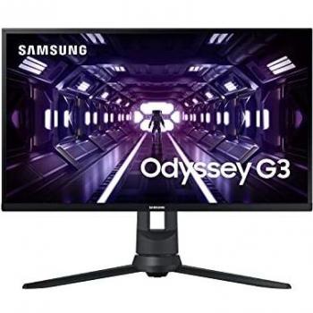Samsung Odyssey G3 24'' monitor gaming con risoluzione full HD (1920 x 1080), refresh rate di 144 Hz, tempo di risposta di 1 ms, tecnologia AMD FreeSync, supporto completamente regolabile (altezza, inclinazione, rotazione), colore nero