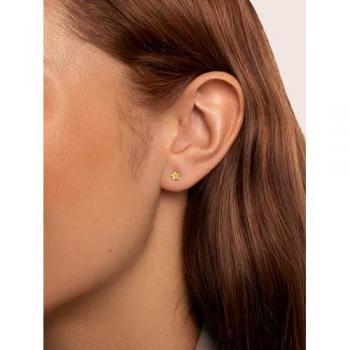 Pendiente Suelto Estrella Esmalte Amarillo en Plata de Ley 925