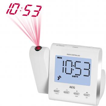 AEG MRC Radio Reloj 4122 F Radio con Blanco de proyección