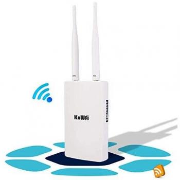 Router 4G LTE KuWFi 150Mbps 3G/4G LTE Router CAT4 con slot per schede SIM, funziona con telecamera IP o copertura WiFi esterna con antenna 2pcs, compatibile con 3 (Tre), Tim, Wind e Vodafone SIM card