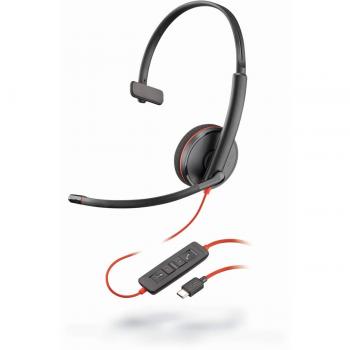Plantronics Blackwire C3210 auricolare Padiglione auricolare Monofonico Nero, Rosso