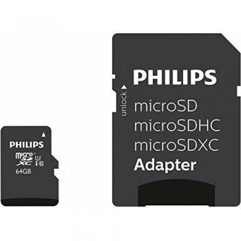 PHILIPS SD Micro SDHC Card 64GB Card Class 10 incl. Adapter