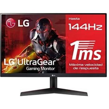 LG 24GN600 UltraGear Gaming Monitor 24 Full HD IPS 1ms HDR 10, 1920x1080, G-Sync Compatible e AMD FreeSync Premium 144Hz, HDMI 2.0 (HDCP 2.2), Display Port 1.4, Uscita Porta AUX, Flicker Safe, Nero