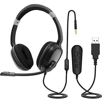 Cuffie AUCARY USB con microfono a cancellazione attiva