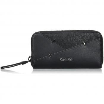 Calvin Klein Luna Large Ziparound, Cartera para Mujer, Negro (Black), 3x14x22 cm (W x H x L)