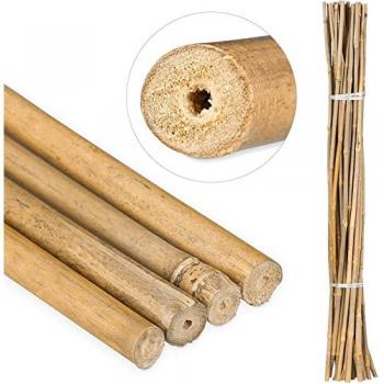 SUINGA 50 x Tutor Bambu plastificado 90 cm, varilla de bambu 6-8 mm