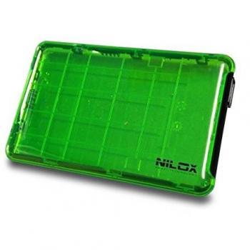 Nilox Case Esterno per Hard Disk, USB 3.0, Verde/Trasparente